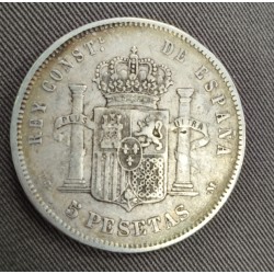 5 pesetas plata 1892