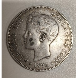 5 pesetas plata 1896