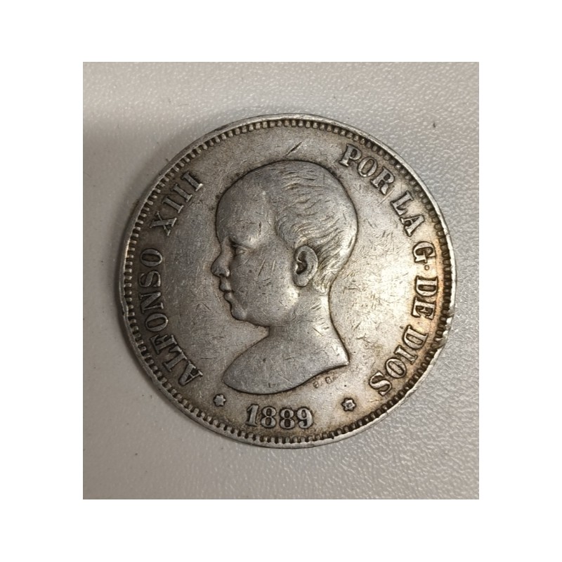 5 pesetas plata 1889