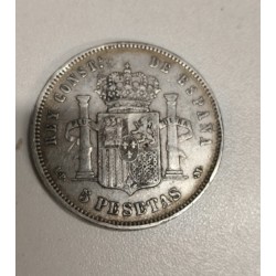 5 pesetas plata 1889