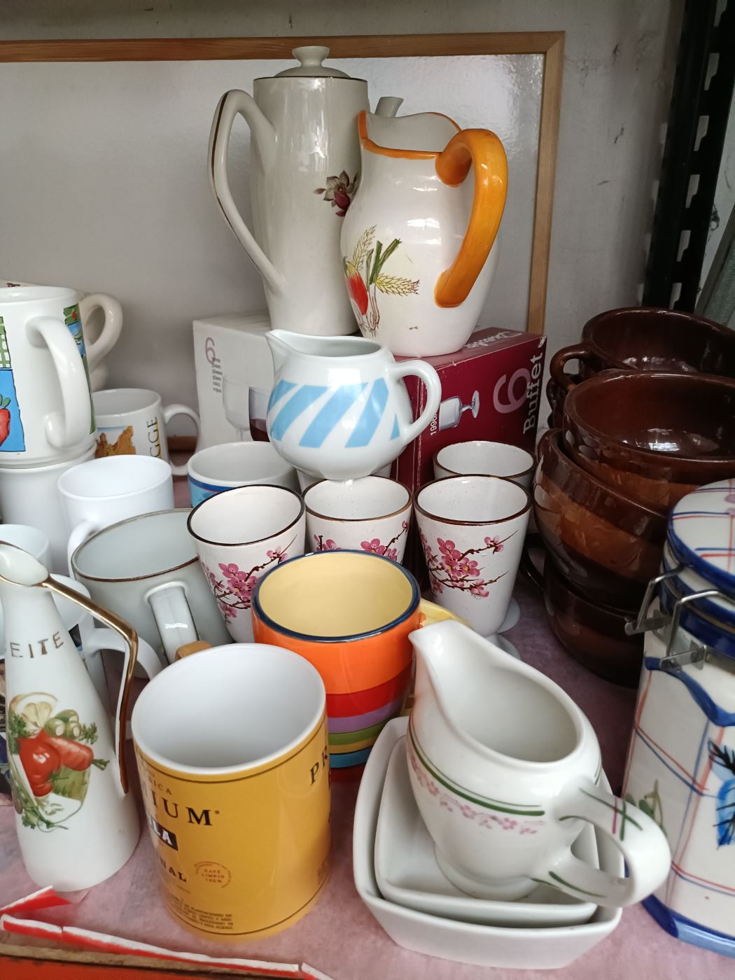 Set de 6 tazas con decoración floral