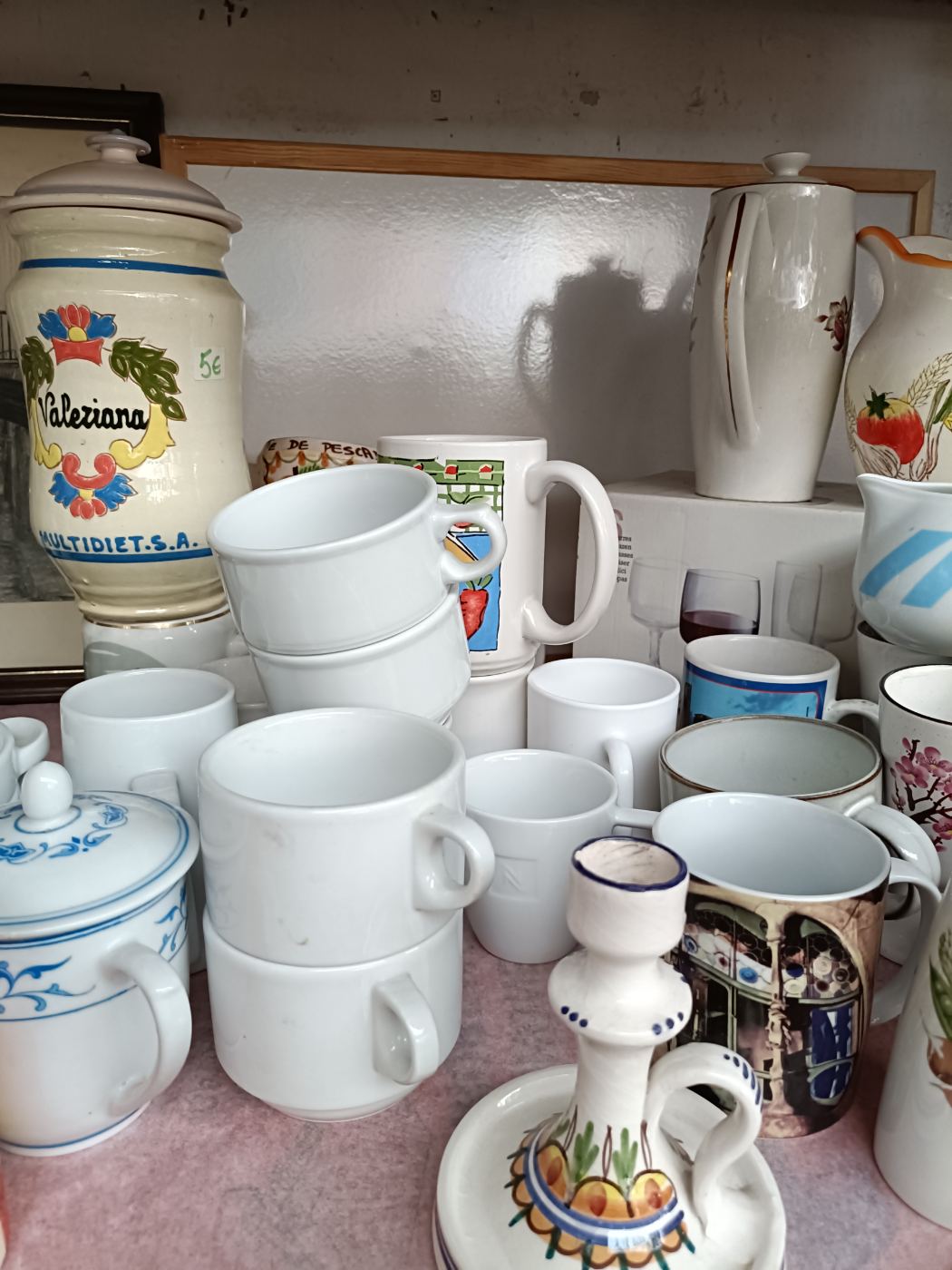 6 tazas blancas apilables para café o té