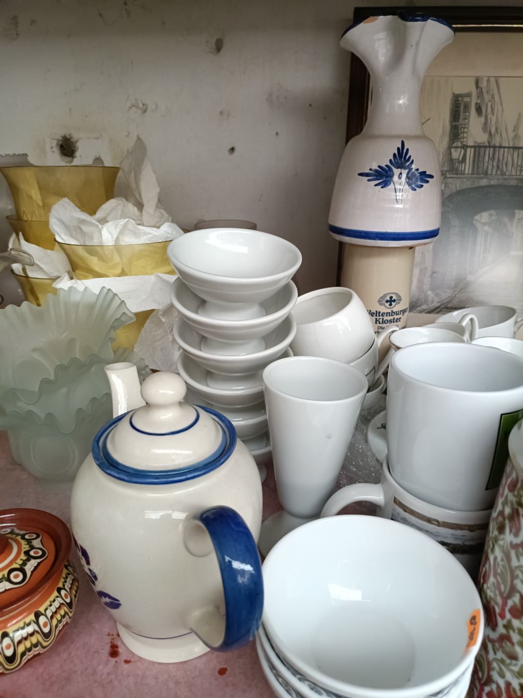Conjunto de 6 tazas blancas apilables