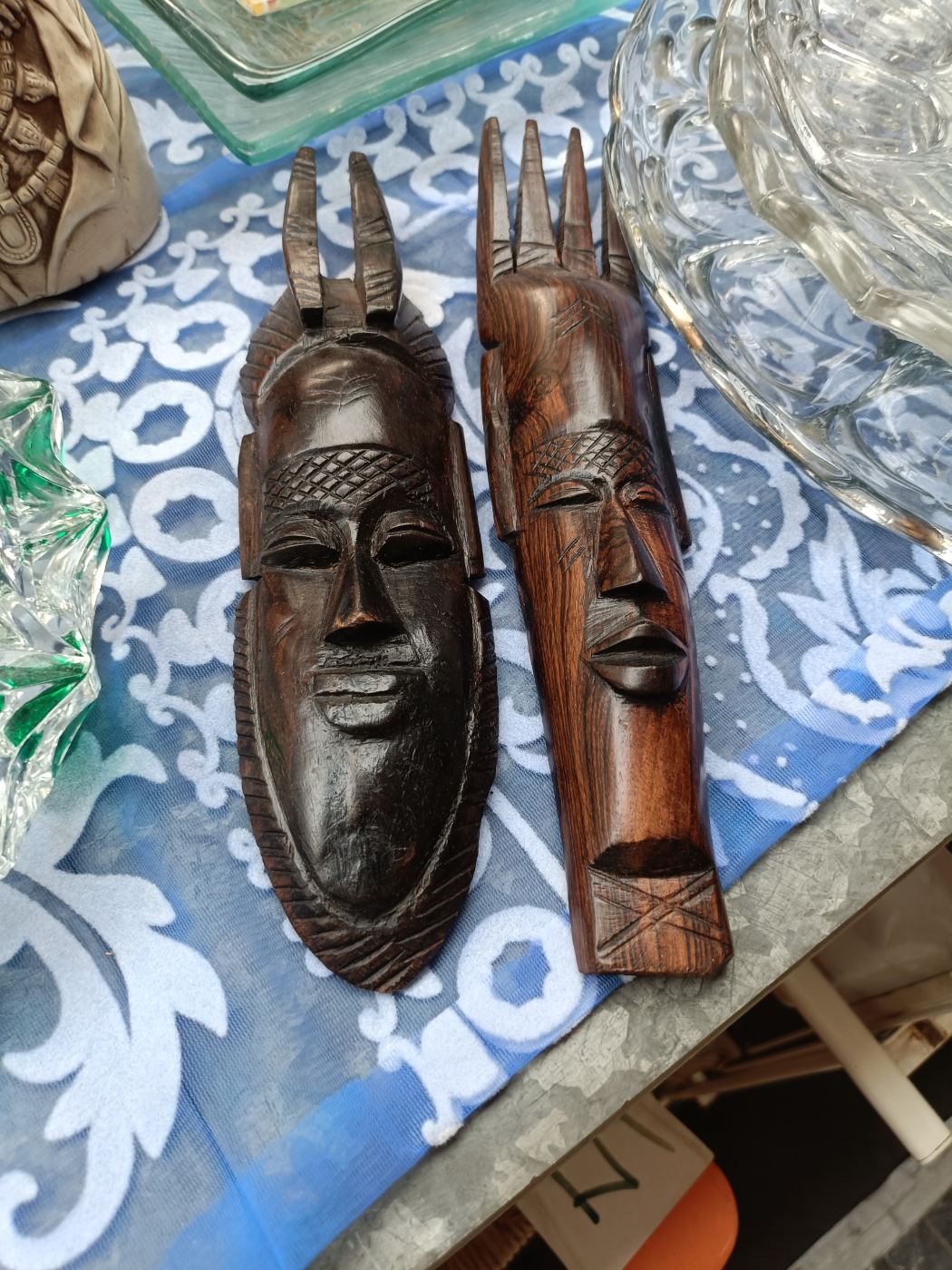 Decoración étnica de madera tallada, pieza única