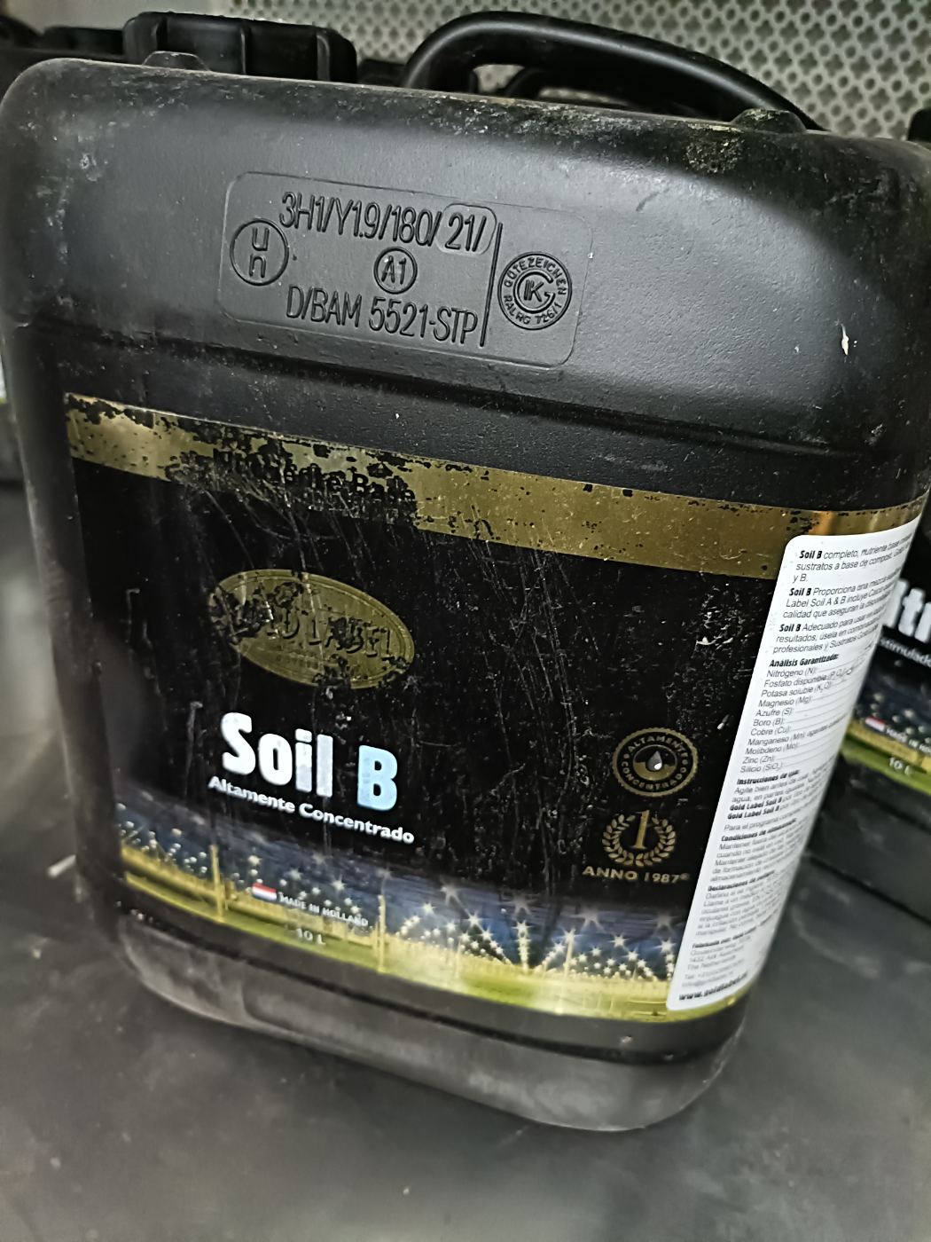 Producto de cultivo Soil B altamente concentrado 10 L