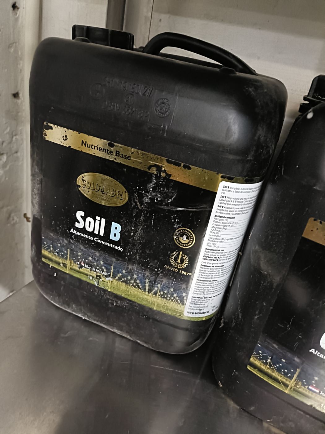 Nutriente base Soil B para cultivo 10L